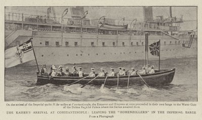 Kejserne ankommer til Konstantinopel og forlader Hohenzollern i den kejserlige pram af English Photographer