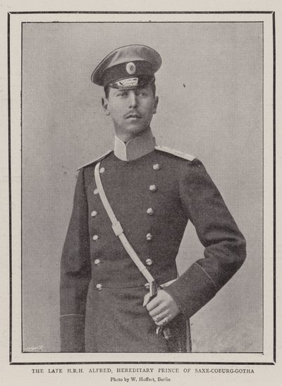 Den afdøde HKH Alfred, arveprins af Sachsen-Coburg-Gotha af English Photographer