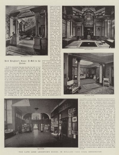 The Late Lord Leightons House, i Holland Park Road, Kensington af English Photographer