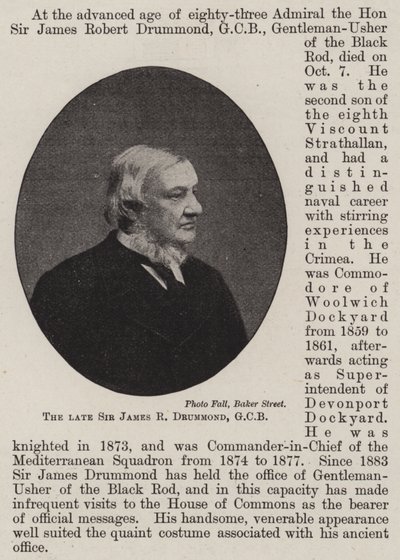 Den afdøde Sir James R Drummond, GCB af English Photographer