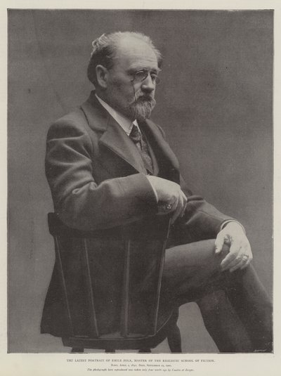 Det seneste portræt af Emile Zola, Master of the Realistic School of Fiction af English Photographer