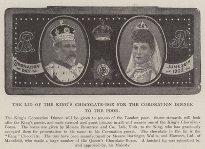Kongernes chokoladeæske til kroningsmiddagen til de fattige af English Photographer