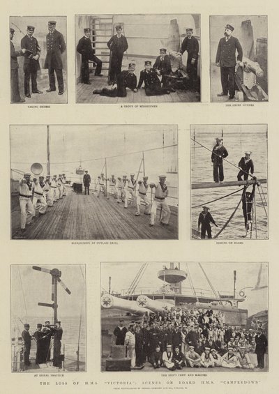 Tabet af HMS Victoria, Scener ombord på HMS Camperdown af English Photographer