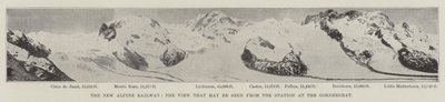 Den nye alpine jernbane, udsigten, der kan ses fra stationen ved Gornergrat af English Photographer