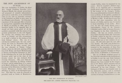 Den nye ærkebiskop af Dublin, den mest ærkelige Joseph Ferguson Peacocke, DD af English Photographer