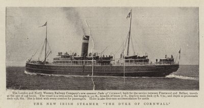 The New Irish Steamer The Duke of Cornwall af English Photographer