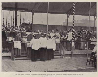Den nye romersk-katolske katedral, Westminster, scene ved nedlæggelsen af grundstenen den 29. juni af English Photographer