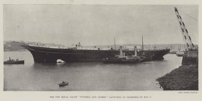 Den nye kongelige yacht Victoria og Albert, søsat ved Pembroke den 9. maj af English Photographer