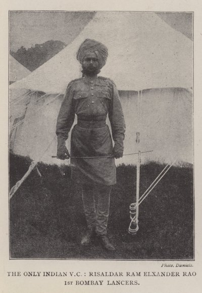 Den eneste indiske VC, Risaldar Ram Elxander Rao, 1. Bombay Lancers af English Photographer