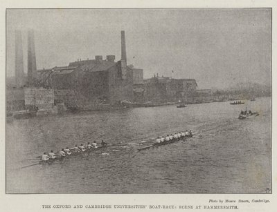 Oxford og Cambridge Universities Boat-Race, Scene ved Hammersmith af English Photographer