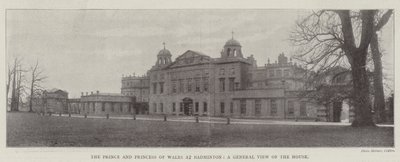 Prinsen og Prinsessen af Wales ved Badminton, en generel udsigt over huset af English Photographer