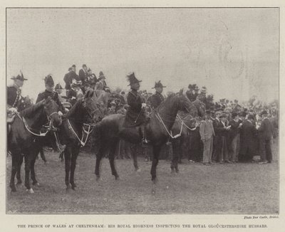 Prinsen af Wales i Cheltenham, Hans Kongelige Højhed inspicerer Royal Gloucestershire Husars af English Photographer