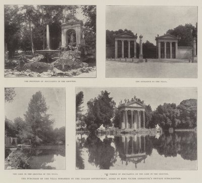 Købet af Villa Borghese af den italienske regering, hjulpet af kong Victor Emmanuels private abonnement af English Photographer