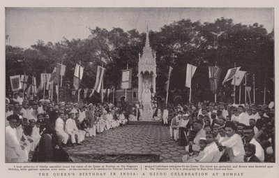 Dronningens fødselsdag i Indien, en hinduistisk fejring i Bombay af English Photographer