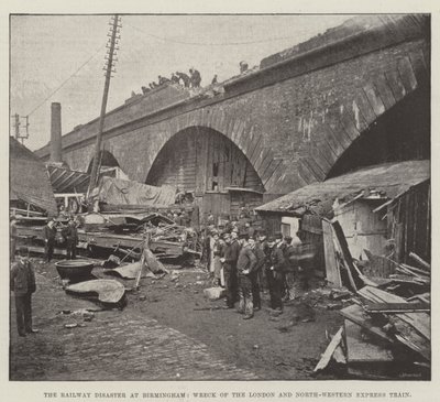 Jernbanekatastrofen i Birmingham, vraget af London og North-Western Express Train af English Photographer