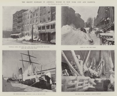 The Recent Blizzard in America, Scener i New York City og Harbor af English Photographer