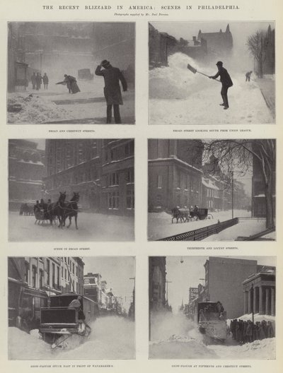 Den seneste snestorm i Amerika, scener i Philadelphia af English Photographer