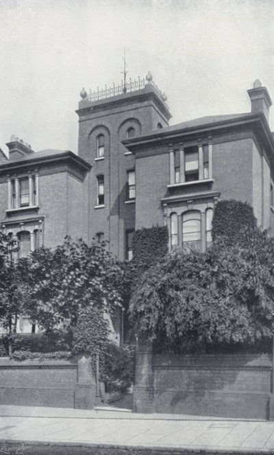 The Residence of Theodore Watts-Dunton og Algernon C Swinburne, The Pines, Putney (s/h-billede) af English Photographer