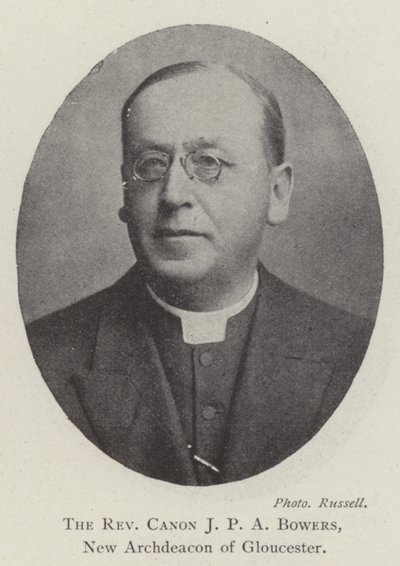 Reverend Canon J P A Bowers, ny ærkediakon af Gloucester af English Photographer
