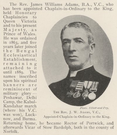 Reverend J W Adams, VC, udnævnte præst til kongen af English Photographer
