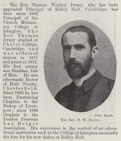 Pastor T W Drury af English Photographer