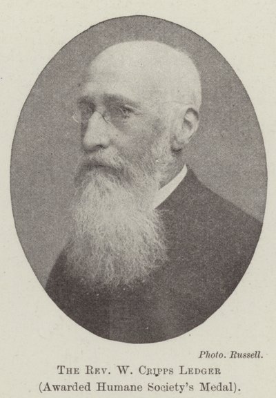 Reverend W Cripps Ledger, tildelt Humane Societys Medal af English Photographer