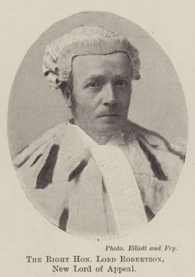 Den rette ærede Lord Robertson, New Lord of Appeal af English Photographer