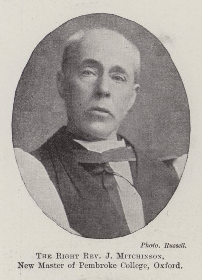 Den rigtige pastor J Mitchinson, ny mester ved Pembroke College, Oxford af English Photographer
