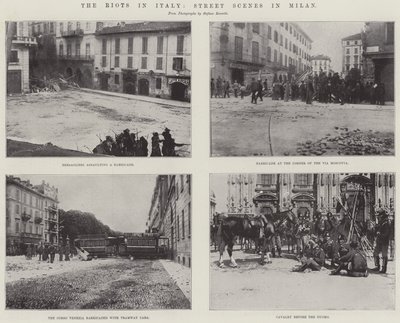 Optøjerne i Italien, Gadescener i Milano af English Photographer