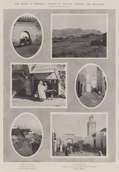 Opstanden i Marokko, scener ved Tetuan, Tanger og Mogador af English Photographer