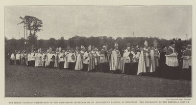 Den romersk-katolske fejring af det trettende århundrede for St. Augustines landgang ved Ebbsfleet, processionen til mindehøjtideligheden af English Photographer