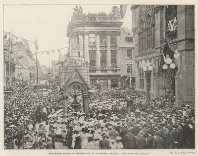 Royal Marriage Celebration i Inverness, synger God Save the Queen af English Photographer