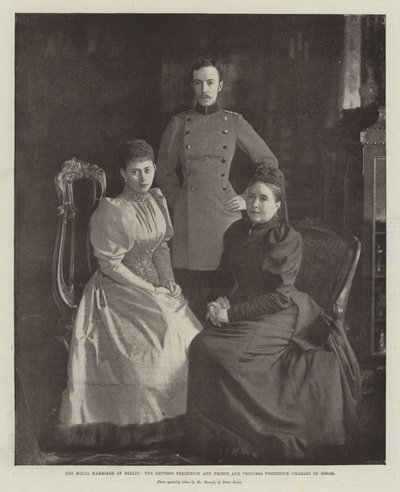 Det kongelige ægteskab i Berlin, kejserinde Frederik og prins og prinsesse Frederik Charles af Hessen af English Photographer