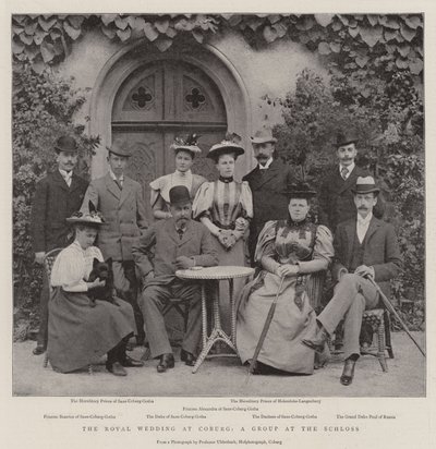 Det kongelige bryllup i Coburg, en gruppe på slottet af English Photographer