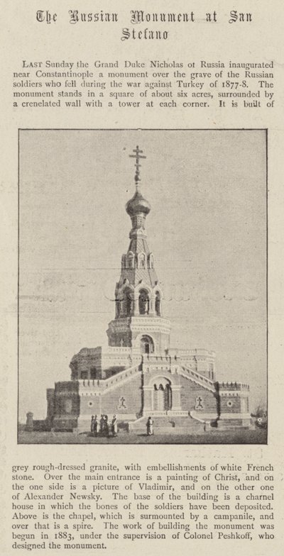 Det russiske monument i San Stefano af English Photographer