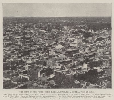 Scenen for den kommende kejserlige Durbar, en generel udsigt over Delhi af English Photographer