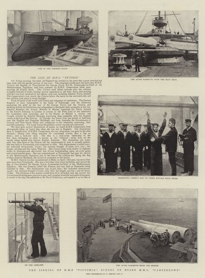 Sænkningen af HMS Victoria, Scener ombord på HMS Camperdown af English Photographer