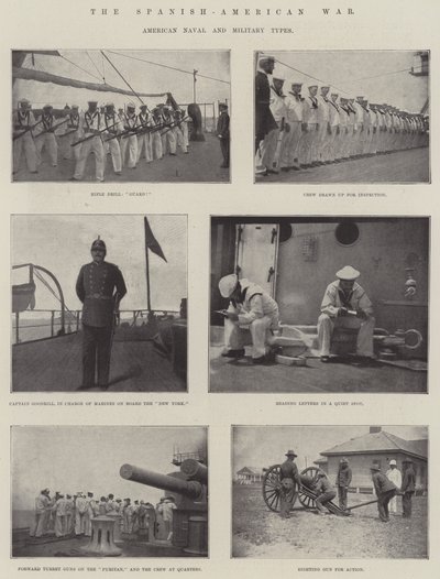 Den spansk-amerikanske krig, amerikanske flåde- og militærtyper af English Photographer