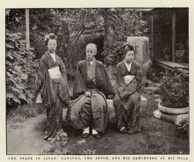 Scenen i Japan, Danjuro, skuespilleren og hans døtre i hans villa af English Photographer