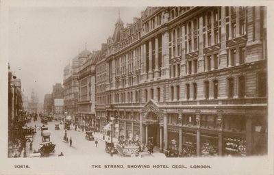 The Strand, Hotel Cecil, London (s/h-billede) af English Photographer