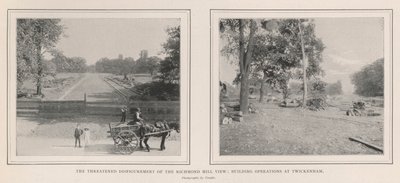 The Threatened Disfiguration of the Richmond Hill View, Building Operations at Twickenham af English Photographer