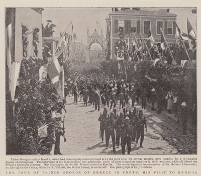 Turen til prins George af Grækenland på Kreta, hans besøg i Kandia af English Photographer