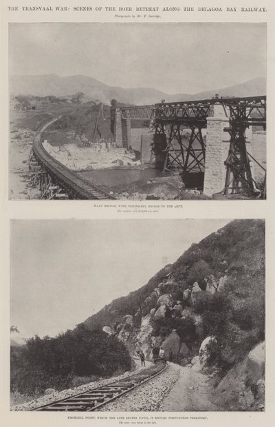 Transvaal-krigen, scener fra Boer Retreat langs Delagoa Bay Railway af English Photographer