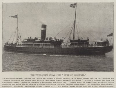 Twin-Screw Steam-Ship Duke of Cornwall af English Photographer