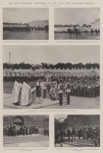To hundrede års jubilæum for Czars Own Cuirassier Regiment af English Photographer