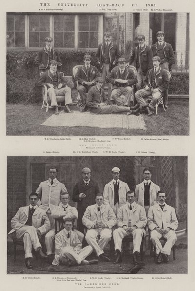 Universitetets bådkapløb i 1901 af English Photographer