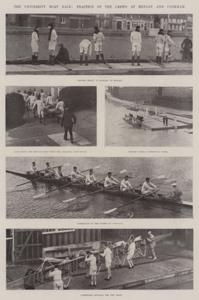 University Boat Race, Øvelse af besætningerne i Henley og Cookham af English Photographer