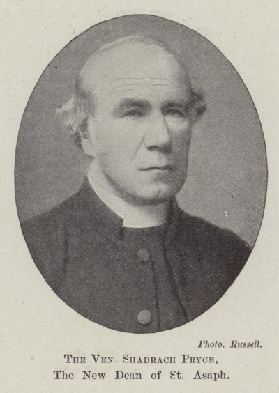 Den ærværdige Shadrach Pryce, den nye dekan af St. Asaph af English Photographer