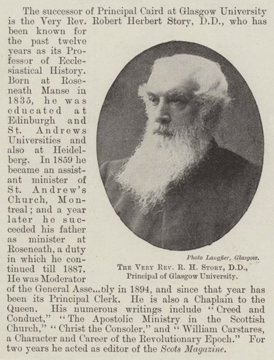 The Very Reverend R H Story, DD, rektor ved Glasgow University af English Photographer