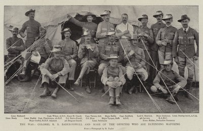 The War, oberst RS Baden-Powell og nogle af de officerer, der forsvarer Mafeking af English Photographer